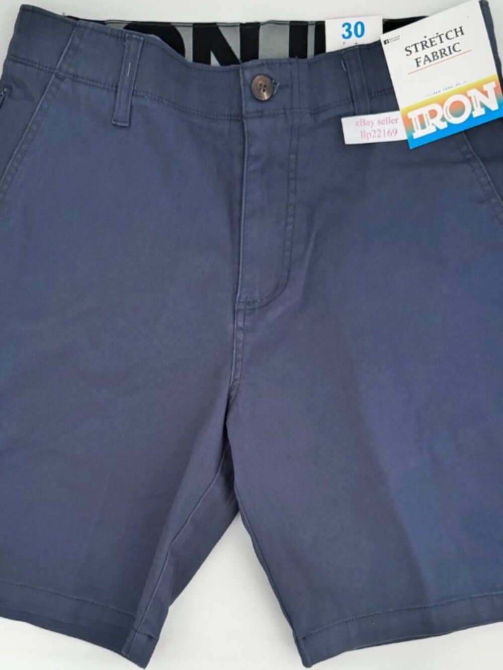 Men's Plugg Blue Grey Shorts Size 38 Stretch Fabric NWT